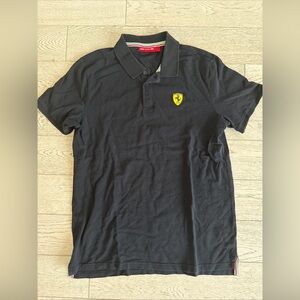 Scuderia Ferrari Men's Black Polo Shirt with Signature Shield size large